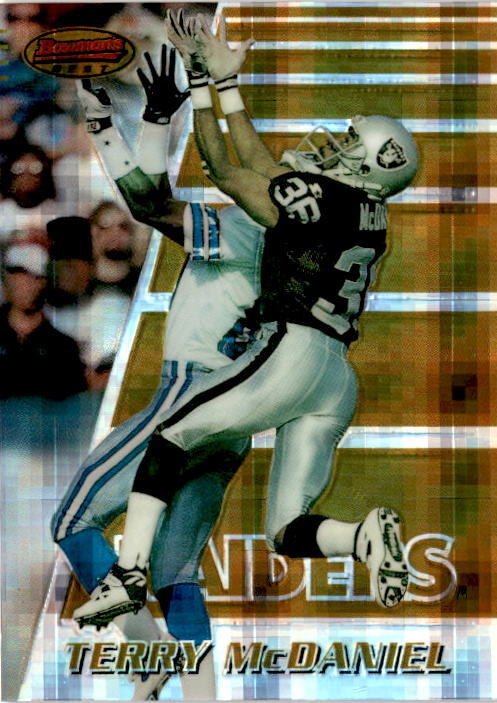 1996 Bowman's Best #75 Terry McDaniel Atomic Refractors Oakland Raiders