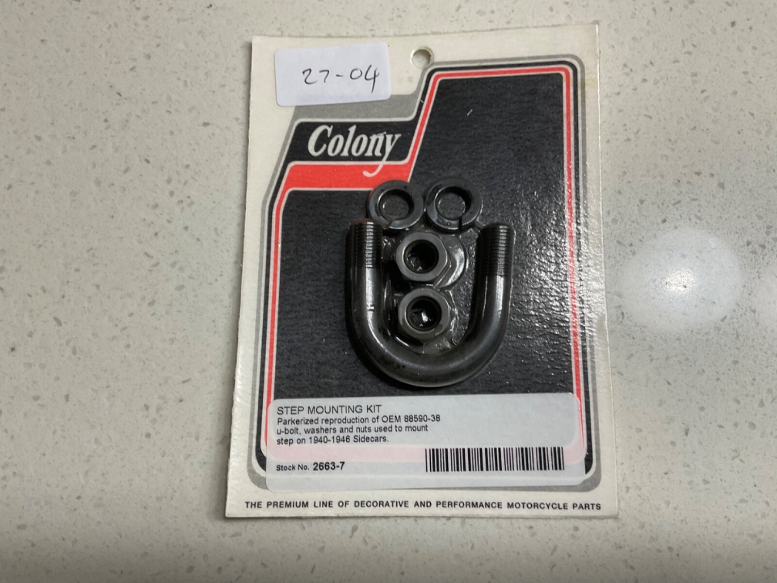 Harley Davidson sidecar step mounting kit U BOLT OEM 8859038, 26637