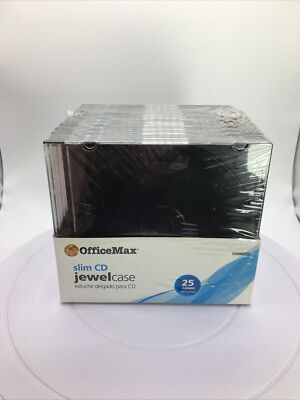 Slim CD Jewel Case 25 Pack Office Max Brand New For CD, DVD Or Blu-ray