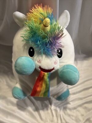 Fiesta Squishable Puking White Unicorn Rainbow Mane Tail 10  Soft Huggable