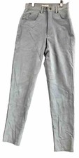Hugo Buscati Women  s Size 6 Gray Suede Leather Pants Lined 26W x 30.5L