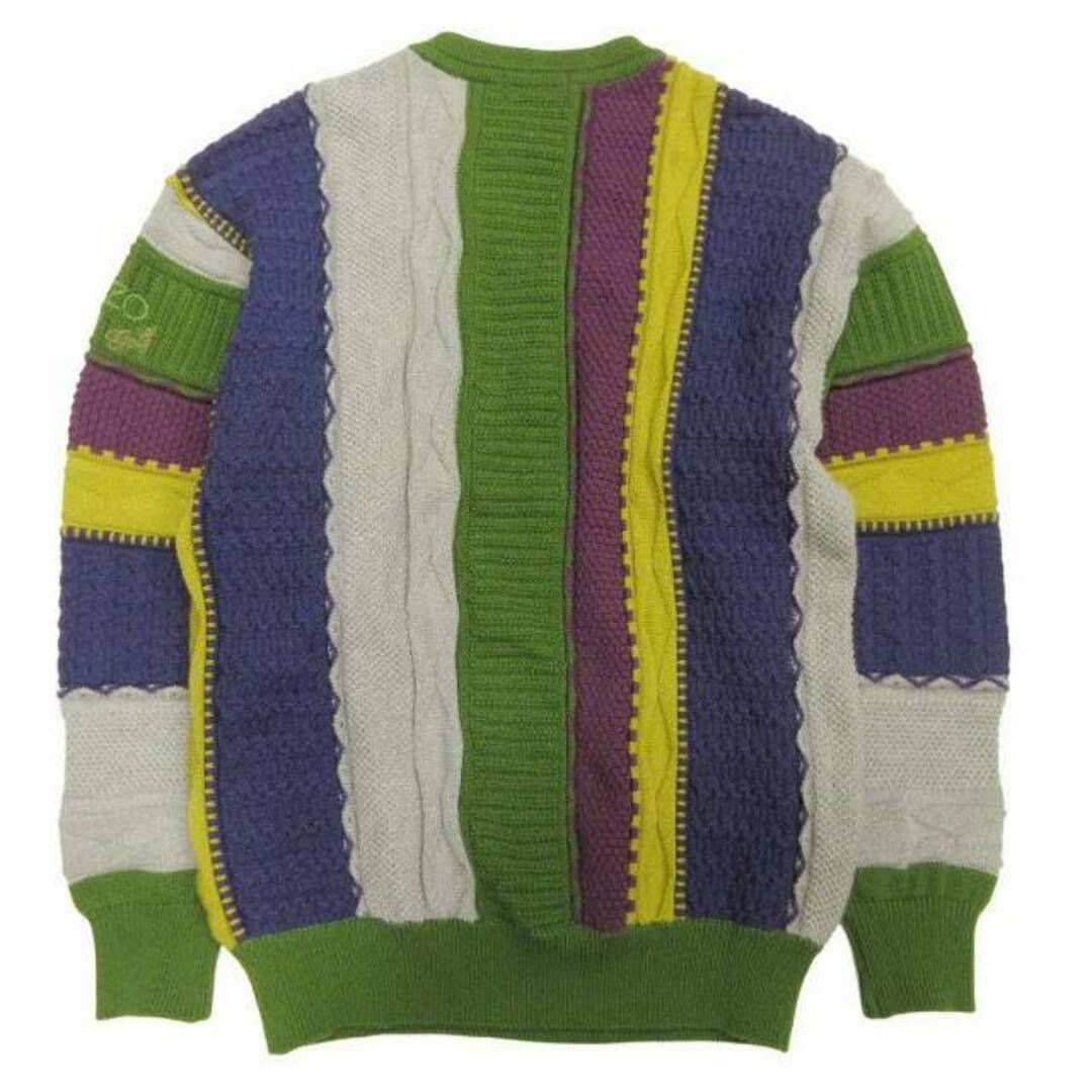 90s 00s Kenzo Golf 3D Wool Knit Sweater Long Sleeve Crew Neck  
