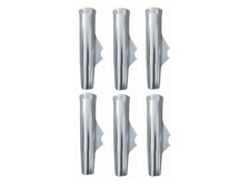 6pc Weld On Fishing Rod Holder Coped Blade for 1-5/16" OD Pipe Polished Aluminum