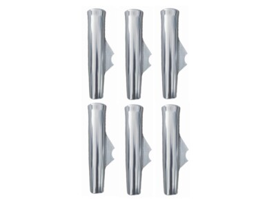 6pc Weld On Fishing Rod Holder Coped Blade for 1-5/16'' OD Pipe Polished Aluminum