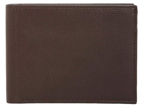 Perry Ellis Men's Manhattan Bifold Pebble Leather Passcase In Dark Brown BNWT - Picture 3 of 5