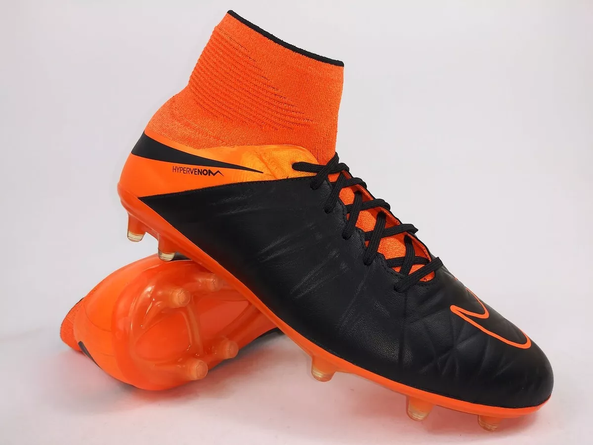 Mens Hypervenom Phantom II FG LTHR 747501 008 Black Cleats | eBay