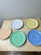 5  Fiestaware Tea / Coffee Cup Saucer Small Plate 6"