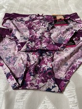 NEW 2 PAIRS MAIDENFORM PURPLE FLORAL BIKINI PANTIES / S / Size 5 / 24