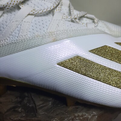NEW Adidas Adizero Football Cleats White and Gold Men display picture 2
