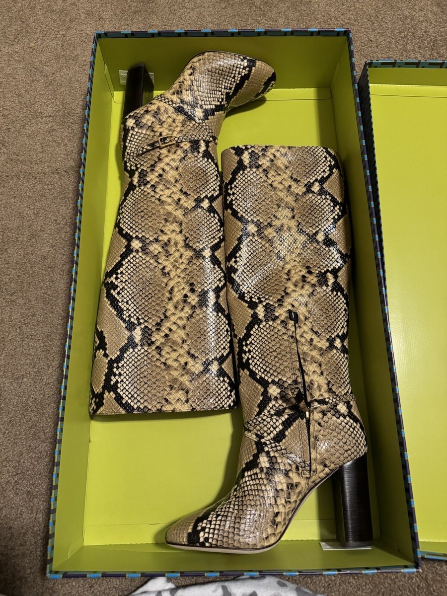 Tory Burch Diamant Lux Snakeskin Knee High Boot NEW W/Box
