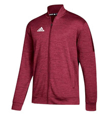 ADIDAS Men's Collegiate BURGUNDY/WHITE Melange Team Issue Bomber Jacket M