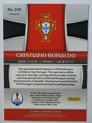 2018 Panini Prizm World Cup soccer CRISTIANO RONALDO Silver Inv2