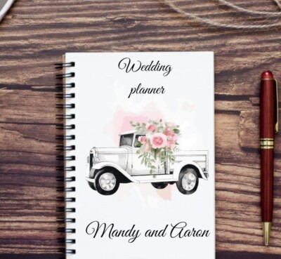 Der komplette Hochzeitsplaner, handgefertigtes Spiralbuch. Personalisiert. A5