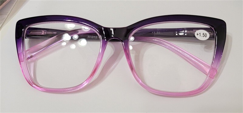 NWT EyeKepper Pink Purple Ombre Cat Eye Thick Reading Nerd