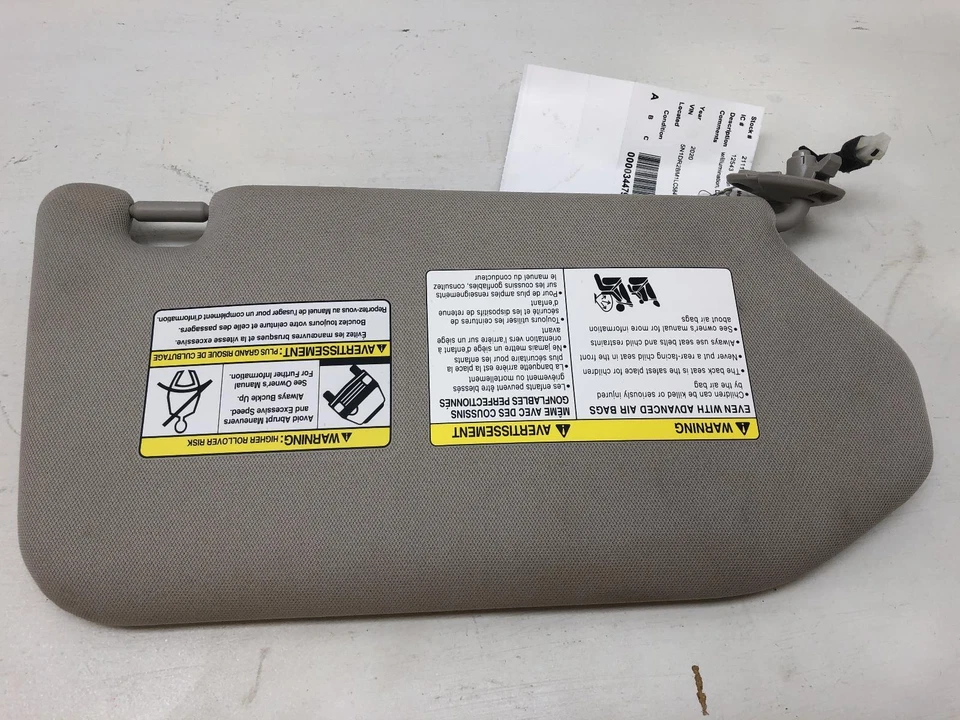 2020 NISSAN PATHFINDER Sun visor w/illumination left driver OEM 19 20 - Image 3 of 4