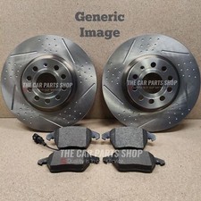 FOR BMW 330D F30 F31 DIMPLED SLOTTED FRONT BRAKE DISCS 330MM PADS SENSOR