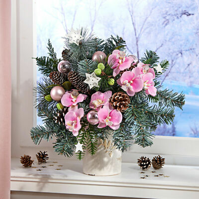 NEU! Weihnachts Orchideenstrauß dekoriert wie abgebildet 38cm
