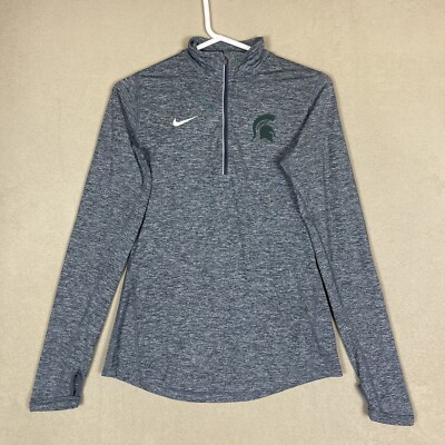 Nike Shirt Adult Small Gray Michigan State Spartans Dri-Fit Running Swoosh Mens