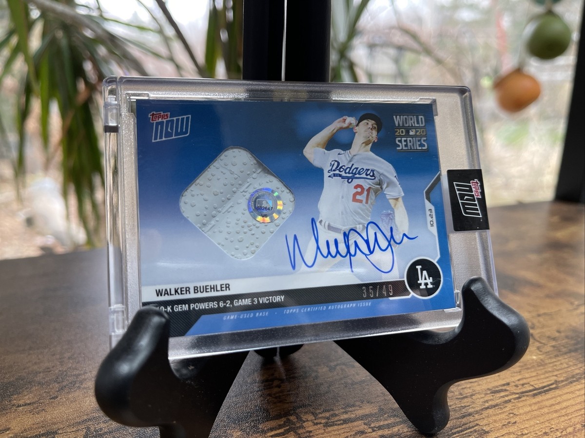 2020 Topps Now World Series WALKER BUEHLER Auto Game Used Base 