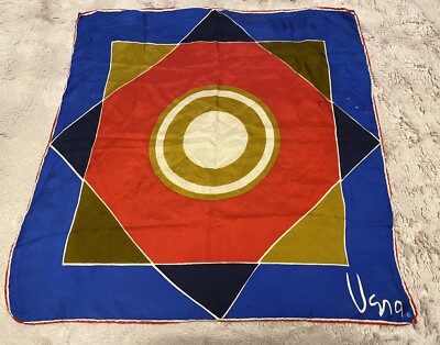 Vintage Geometric Abstract Scarf Made Japan USNA by Vera Neumann