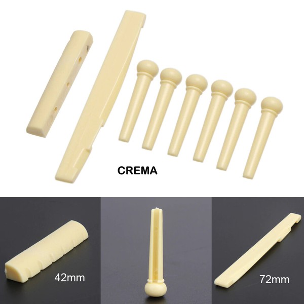 CEJILLA PUENTE Y PINES 42mm GUITARRA ROCK ACUSTICA ELECTRICA CUERDAS NUT M�SICA