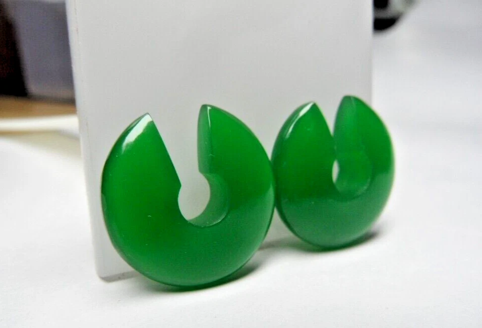 Зеленый оникс Stoner обручи уха вес вися вилки Рождественский подарок, вилки растянуты - Изображение 2 из 4