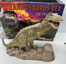 90s Dinosaur Telephone T-Rex Roaring Telemania Phone w/ Box Working Vintage NICE