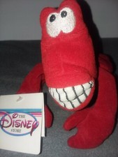 NEW Disney Store The Little Mermaid SEBASTIAN CRAB PLUSH Mini Bean Bag 8"