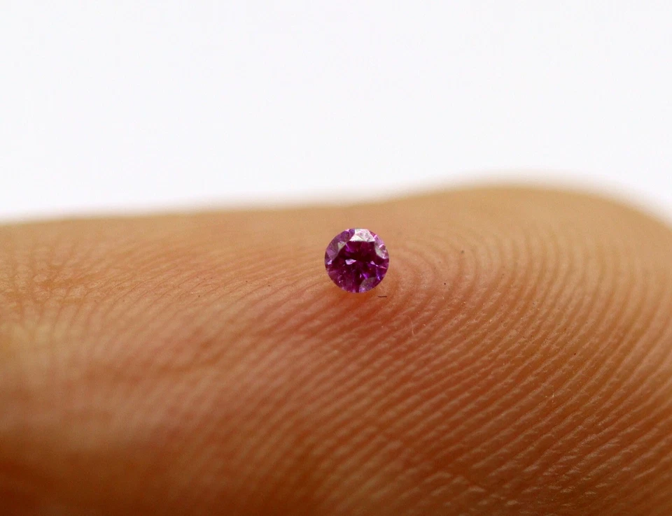 Round Brilliant Cut SI1 Real Diamond Dark Pink Color 1.5 MM Certified 0.023 Ct - Image 2 of 4