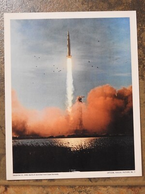 Vintage 1968 8 x 10 Colored Picture NASA Apollo 8 Launched from Cape Kennedy