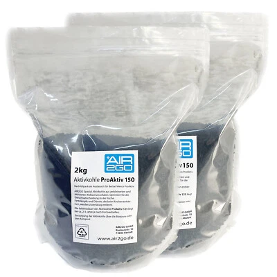 AIR2GO Nachfüllpack Aktivkohle | Ersatz für Berbel / Wesco Pro Aktiv 150 mit 4 kg