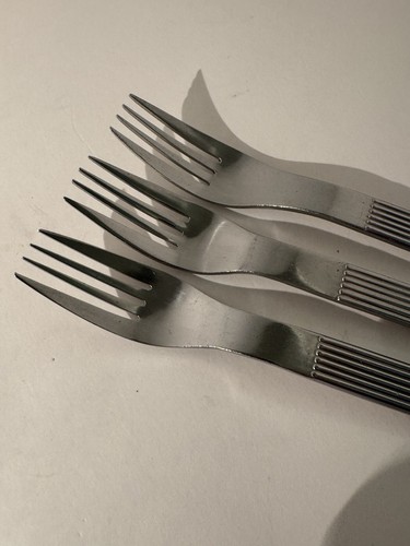 Dansk THEBE Tafelgabeln gerippt Edelstahl Besteck 3er Set Japan - Bild 2 von 6
