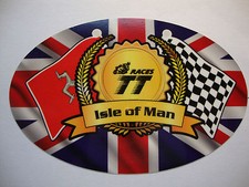 2 X  ISLE OF MAN TT RACES STICKERS 4" MANX KAWASAKI SUZUKI I O M HONDA   YAMAHA