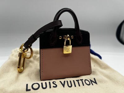 Louis Vuitton City Steamer Bag Charm Key Holder Leather Pink/Black - Ships Today