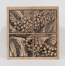 1990's Magenta Rubber Stamp, Floral, Flowers, Framed, 09-187-Q