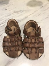 Toddlers/Infant Stride rite Brown Leather Sandals 4w BH needs polished H532