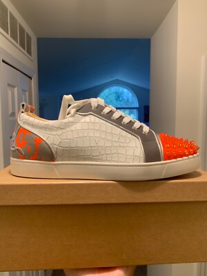 Size - 14 mens christian louboutin alligator print spike sneakers