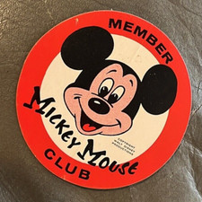 Walt Disney Productions Vintage Mickey Mouse Club Member Sticker New