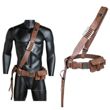 The Mandalorian weathering Leather Cosplay Belt with Gun Holster Waist Props Sol