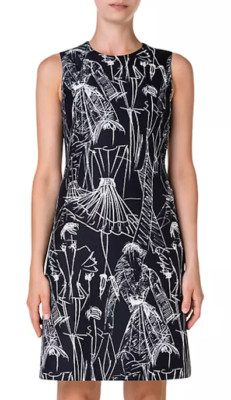 Akris Croquis Printed Sheath Dress SZ 44 = US 12 - NWT RT $2,990.00 + Tx