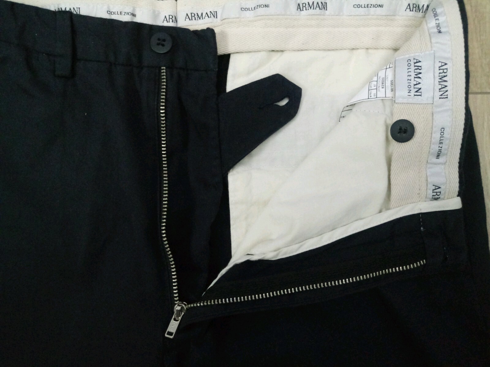 Armani Collezioni dark navy cotton trousers W29 L36 RRP140 image 3