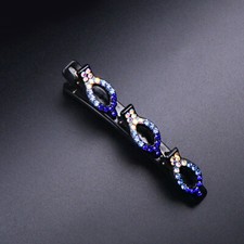 Glitzernde Geflochtene Haarspangen Mit Kristallsteinen Doppelte Pony- ∧