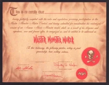 MAG: Famous Monsters Of Filmland Master Monster Maker Certificate-James Warre...