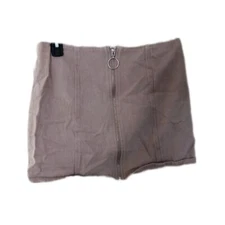 Chloe & Katie A-Line Corduroy Mini Skirt - Large - Zip Front - Academia - Preppy