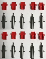 LOT OF 10 LEGO PIRATES GRAY CANNON & RED BASE WEAPON SHOOTING SPRING LOADED