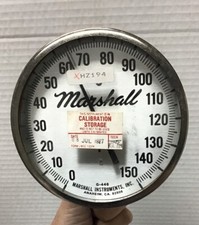 Marshall Industrial Thermometer G-446,  0-150° F, 5" Dial, 8" Probe (B141)