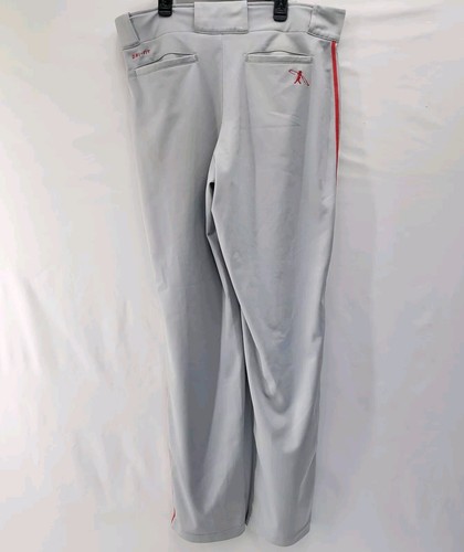 Nike Swingman Baseball Pants Mens L Gray Red Stripe Ken Griffey Dri Fit Athletic - Picture 3 of 7