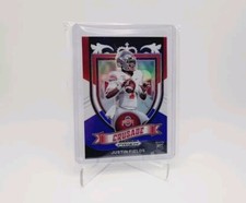 JUSTIN FIELDS 2021 Prizm Draft Picks Red White Blue Crusade Holo Rookie NEW YORK