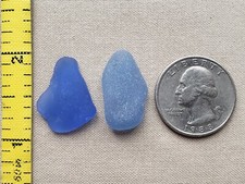 PURE BEACH SEA GLASS SURF TUMBLED CORNFLOWER LIGHT BLUE PENDANT NEAR FLAWLESS S1