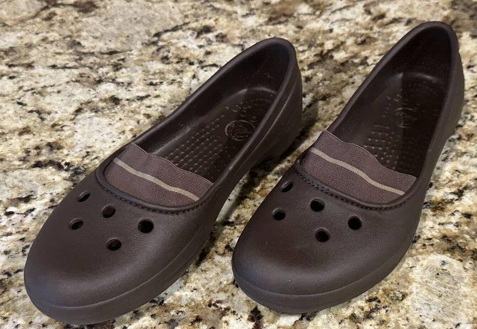 CROCS Juneau Molly Gianna Alice Mary Jane Vestido Zapato Plano Azul Marino Talla 7 D5 Foto 2 de 4